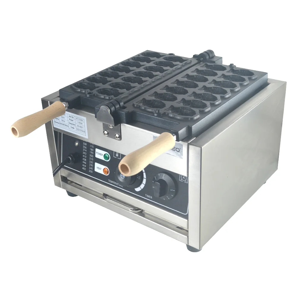Commercial 12/14 Holes Non-stick Fish Shaped Waffle Maker Gas Electric Mini Ice Cream Taiyaki Machine