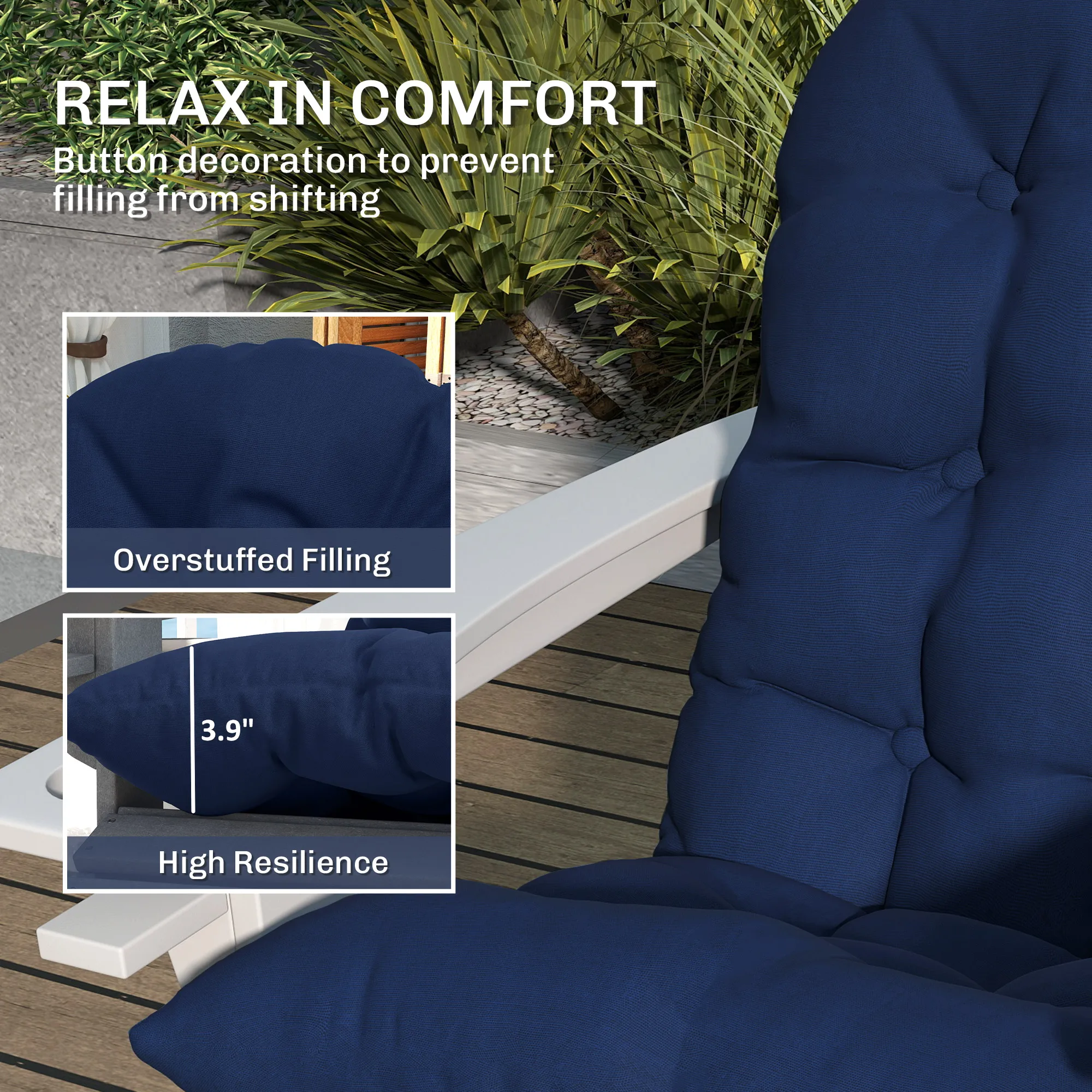 Outsunny 2-Pack Adirondack Cus - Outdoor Furniture Cushions 22 X 22 评论和价格