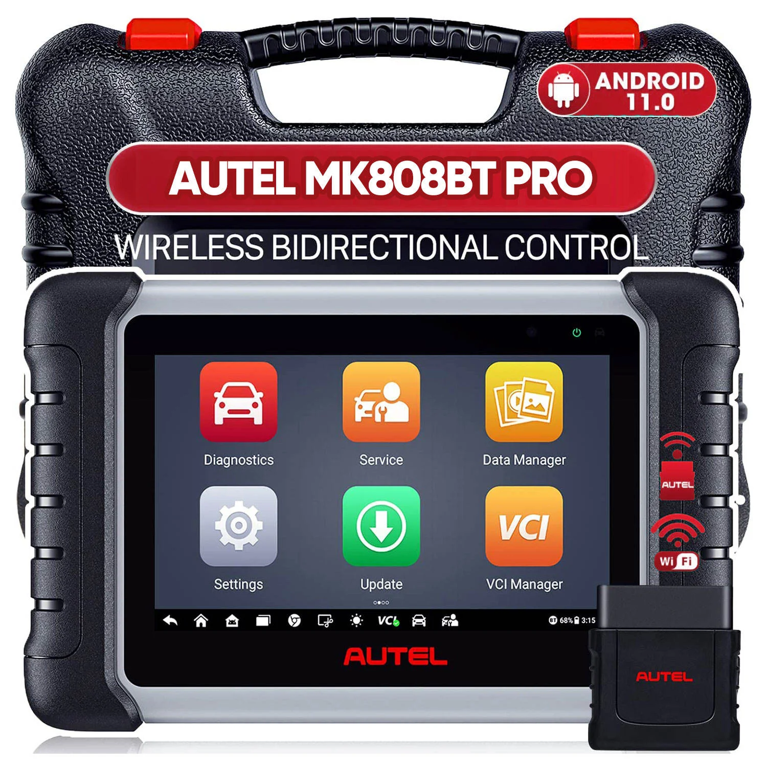 Autel Official Store Maxicom MK808BT Pro OBD2 Autel Diagnostic Tool Scanner Multi-Language Altar Maxicom MK808BT MK808S Pro