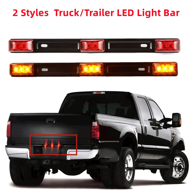 

Red 3-Lamp Truck/Trailer ID LED Light Bar For Ford F150 F350 Dodge RAM 1500 2500 3500 Chevy Silverado, GMC Sierra,Etc