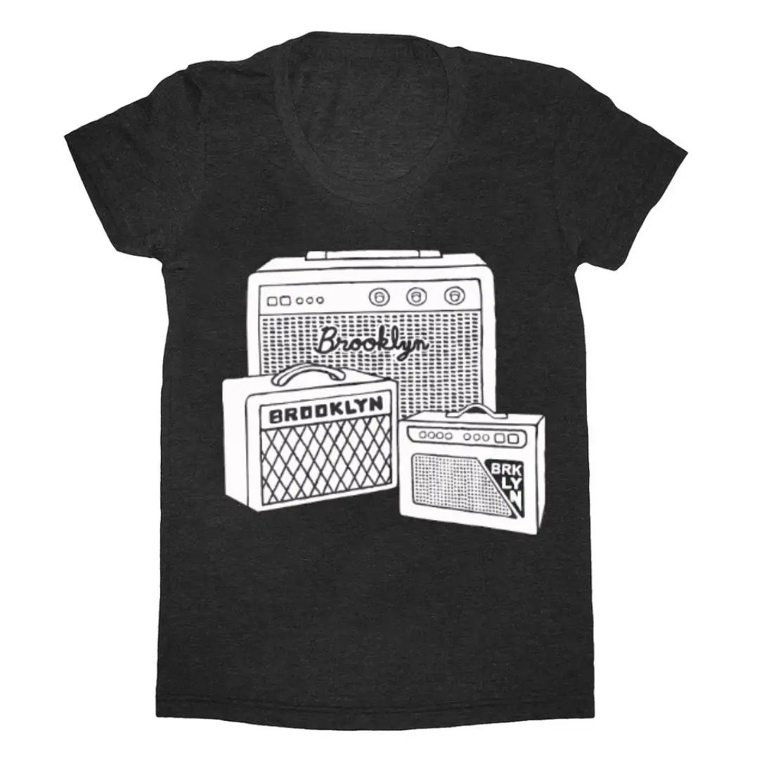 Brooklyn Amps T Shirt Women'S Music Audio Vintage Amplifiers Speakers Black Nyc Bk New York City Indie Rock Group Band