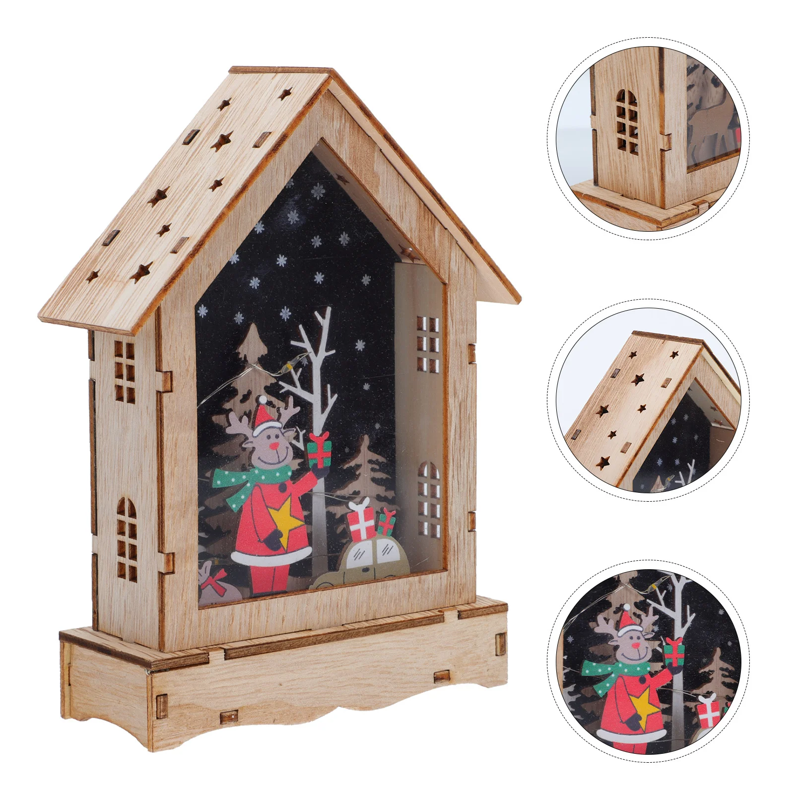 عيد الميلاد تحت عنوان الخشب الديكور متوهجة خشبية عيد الميلاد سطح المكتب زخرفة للمنزل بار مطعم متجر مهرجان ديكور الإبداعية #4