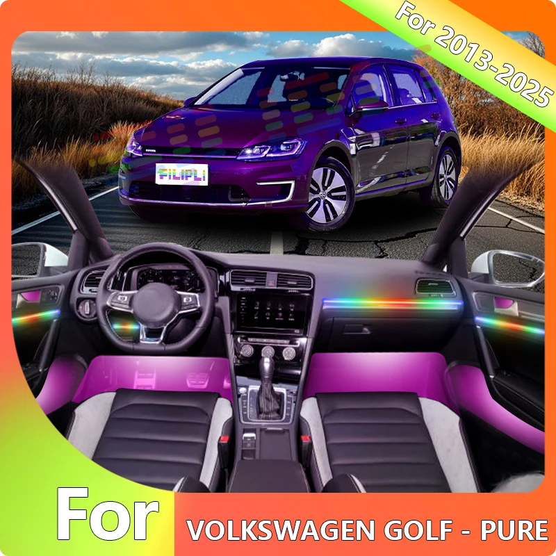 

FILIPLI For 2018 For The Volkswagen Golf pure electric Ambient Light Car Decorations Accessories 64 Color DIY Car Decoration Led