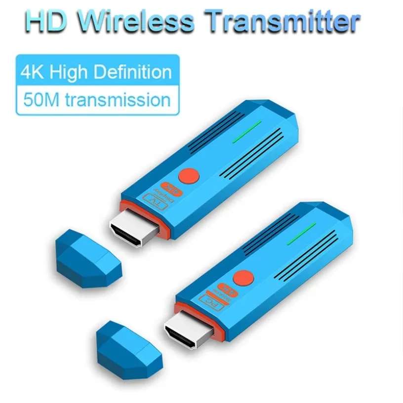 

Беспроводной видеопередатчик-приемник 5.8G 50M, HDMI-совместимый удлинитель, адаптер-донгл для передачи 4K-изображения с ноутбука на телевизор/монитор