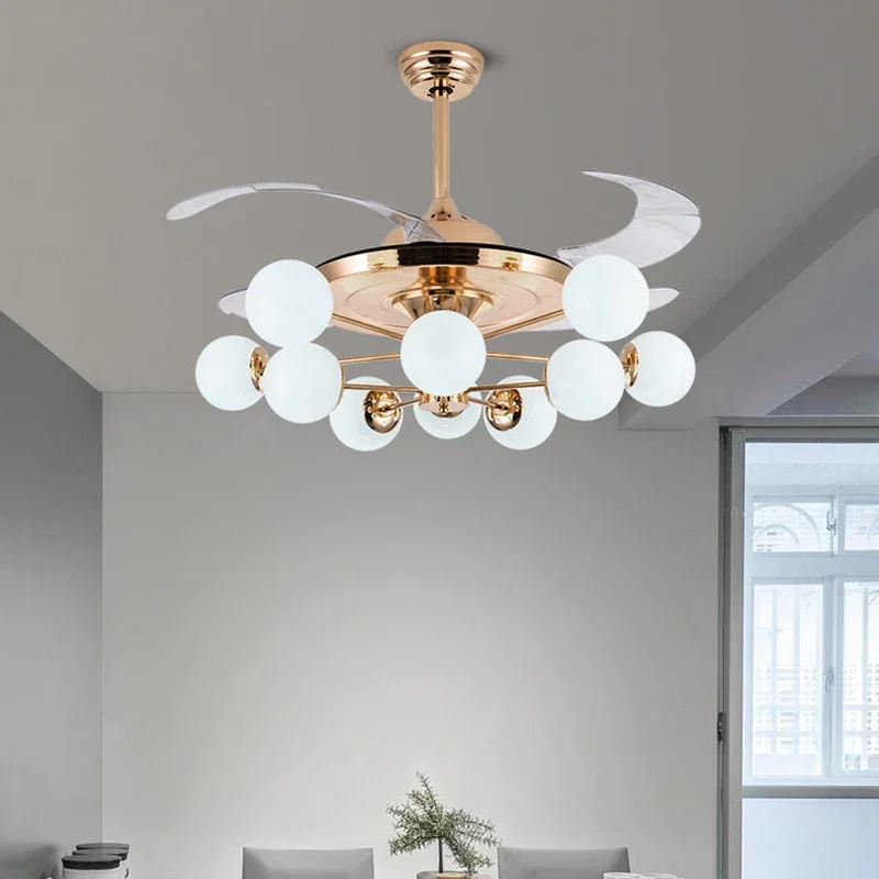 

Ceiling fan light invisible luxury branch light with remote control modern LED ceiling fan light
