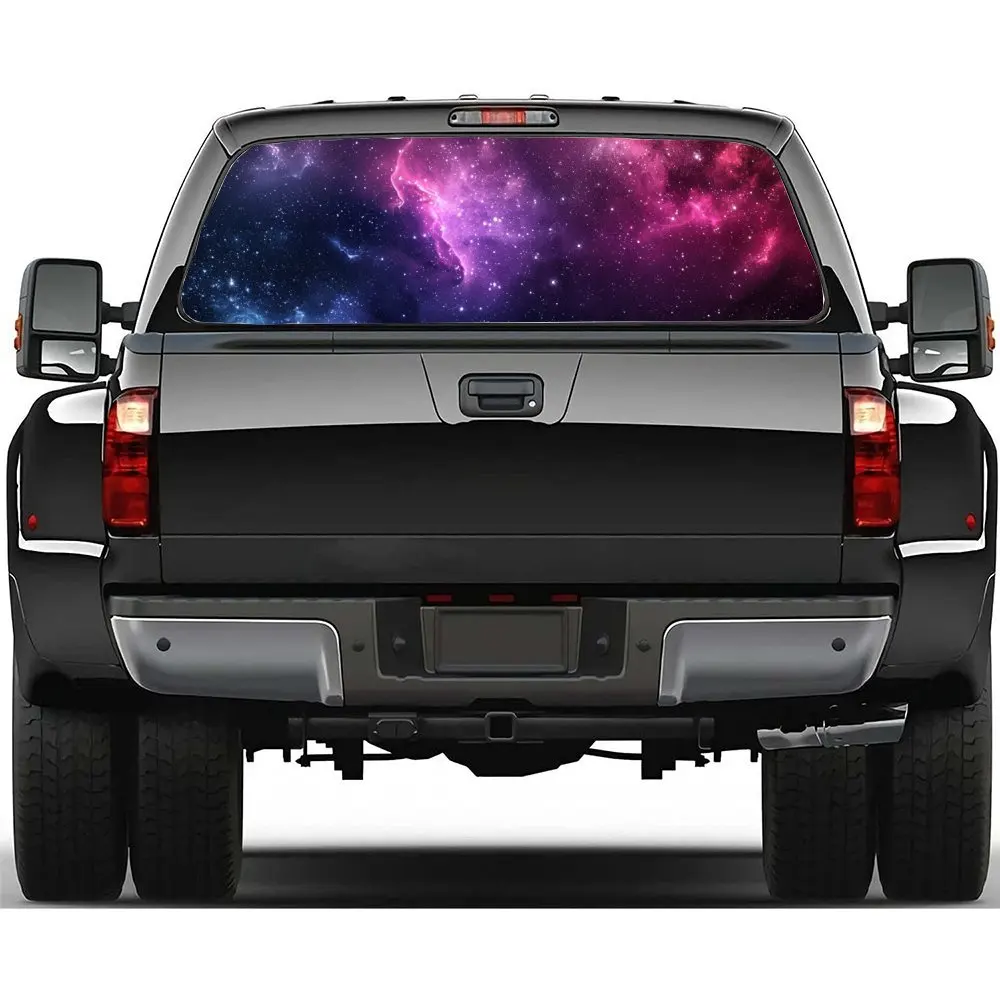 

Загадочное звездное небо, красочная наклейка на заднее окно автомобиля, подходит для грузовиков и автомобилей, виниловая наклейка для автомобиля, декоративные подарки