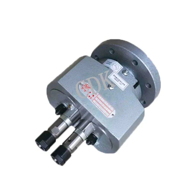 Efficient dual axis multi shaft head for construction applications, used for drilling, equipped with gear and motor components