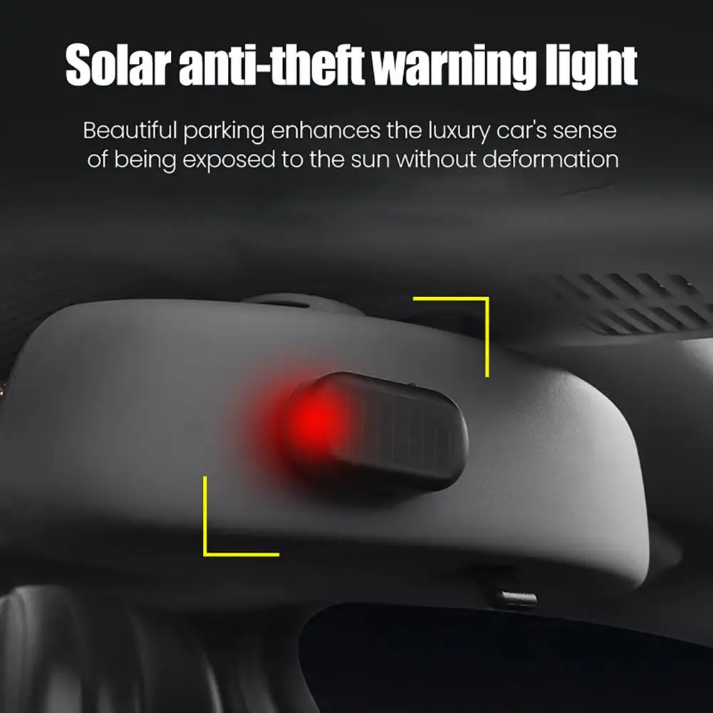 Car Light Car Anti-theft Warning Light Solar-powered Car Warning Light Rechargeable Snow Removal Device Portable for Suv