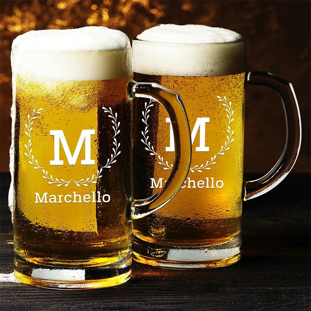 Personalized Gifts For Men Engraved Glass Beer Mug  Beer Gifts Customized Father's Day Gifts Birthday Present Him Dad Brother