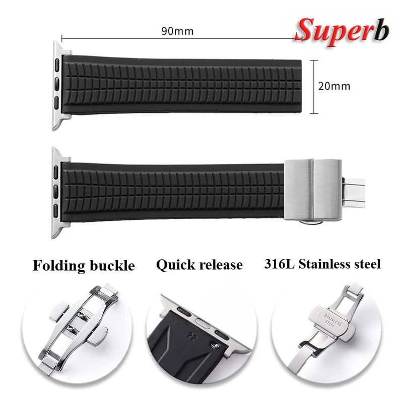 Pulseira de silicone para apple watch 46mm 45mm 44mm 42mm pulseira esportiva para iwatch ultra 2 1 49mm série 10 9 8 7 6 5 se correa pulseira