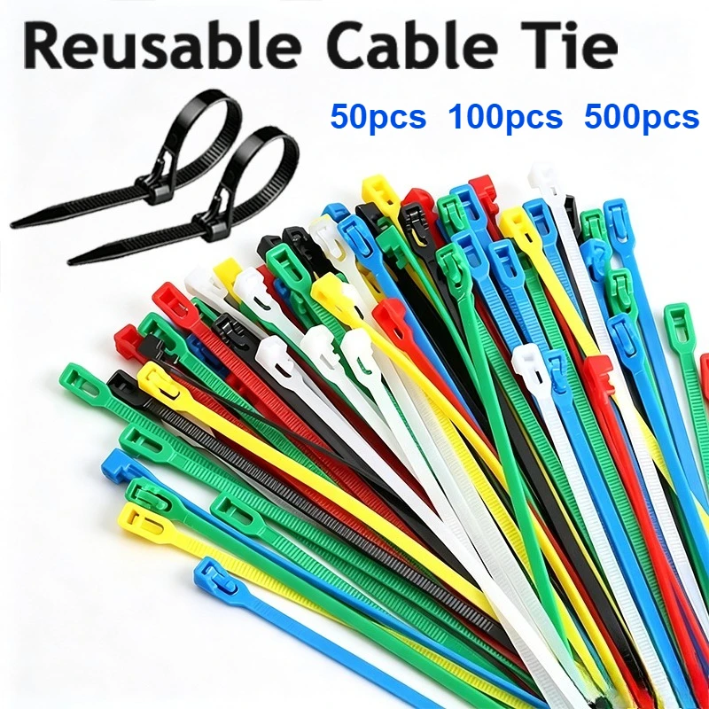 Reusable Nylon Cable Ties with Slipknot 3.6X 150mm Adjustable Releasable Plastic Zip Ties for Packaging And Cable Management