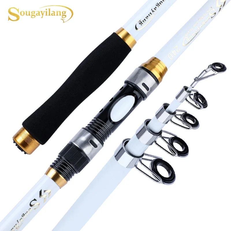 Sougayilang Top Quality 1.8M-3.3M Portable Telescopic Carp Fishing Rod Hard FRP Carbon Fiber Fishing Rod Sea Rod