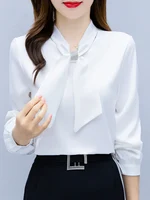 Blusas Mujer De Moda 2024 Long Sleeve Blouse Women Bow Collar Chiffon Blouse Shirt Tops Women Blouses Shirts Blusa Camisas F335 - Image 3
