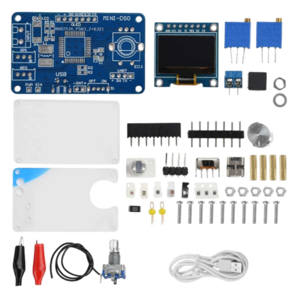 Mini DOS LCD Digital Oscilloscope Kit STC8K8A Microcontroller Electronic Soldering Practice Training Parts DIY Oscilloscope Kit