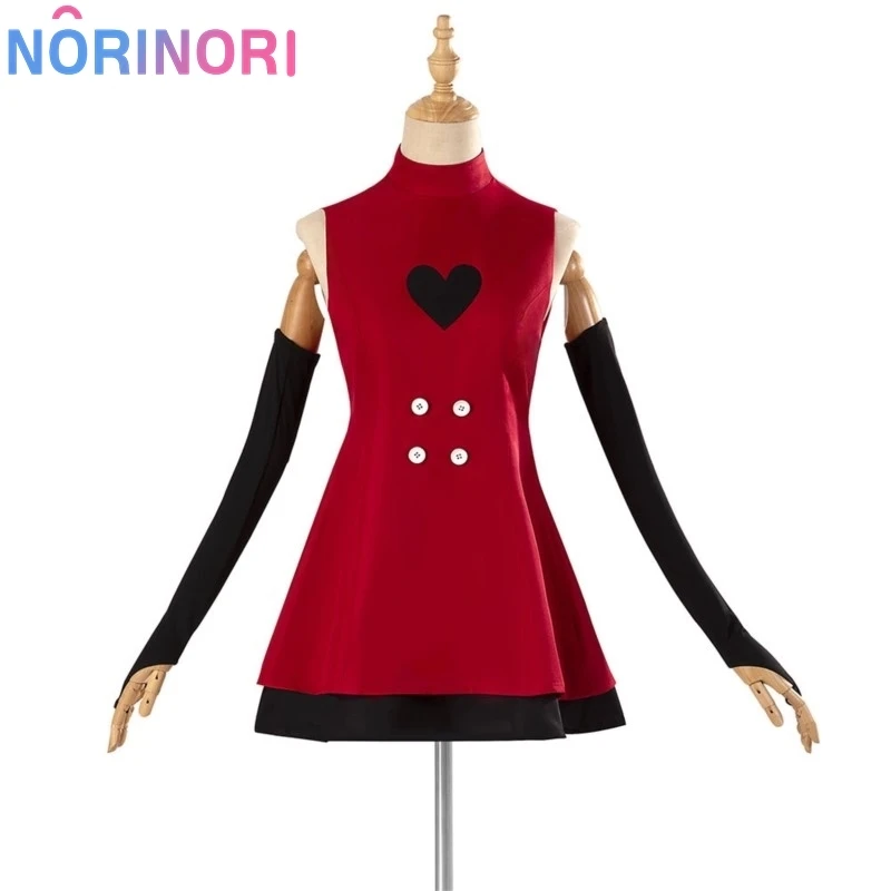 Anime Hazzbin per gli appassionati di gioco Hotel Charlie Cosplay Costume di Halloween bambini adulti vestito rosso parrucca coda di corno gonna senza maniche Sexy