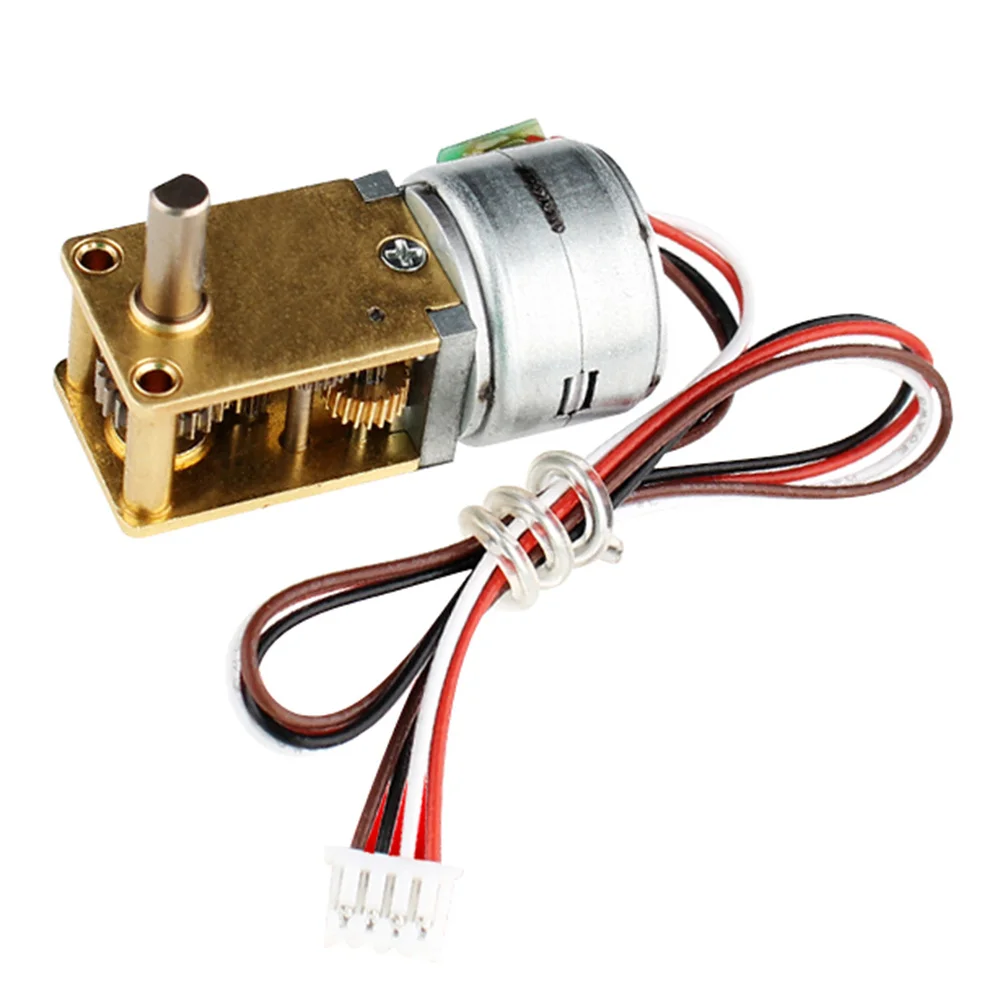 15BY Micro Stepper Motor Metal Brushless 2 Phase 4 Wire Self Locking Reversible Gearbox Stepping Worm Gear Stepper Motor