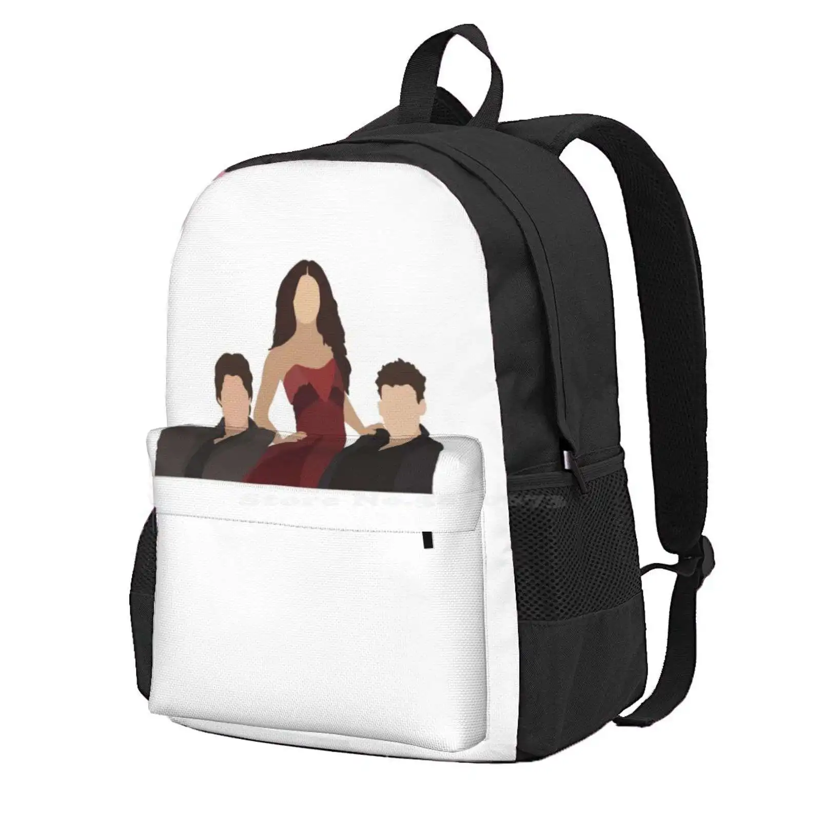 

Damon, Elena, And Stefan Hot Sale Schoolbag Backpack Fashion Bags Vampires Vampire Diaries Damon Elena Stefan