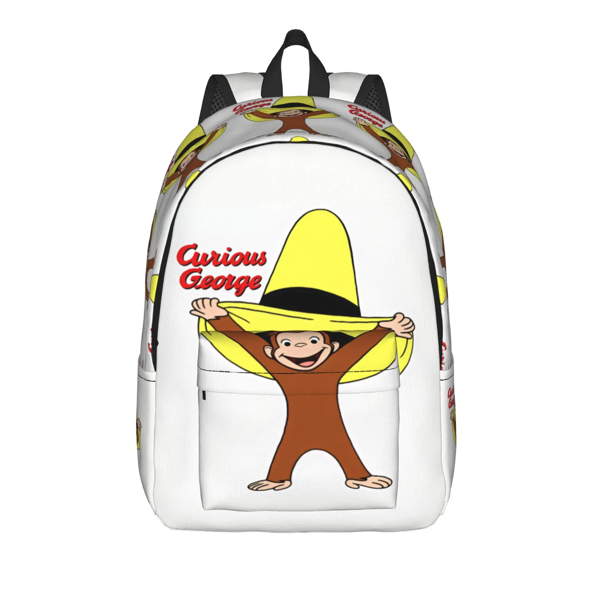 Curious George Big Yellow Hat Backpack  Sport Backpacks Student Unisex Kawaii High School Bags Designer Print Rucksack