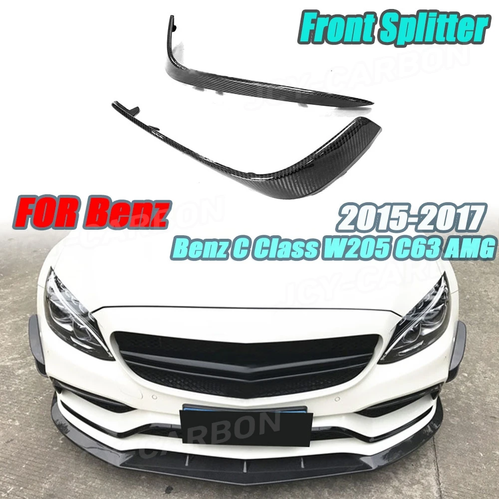

JCYECF Carbon Fiber Front Fog Lamp Splitters For Mercedes Benz C Class W205 C63 For AMG C200 C260 C300 Sedan Coupe 2015-2017