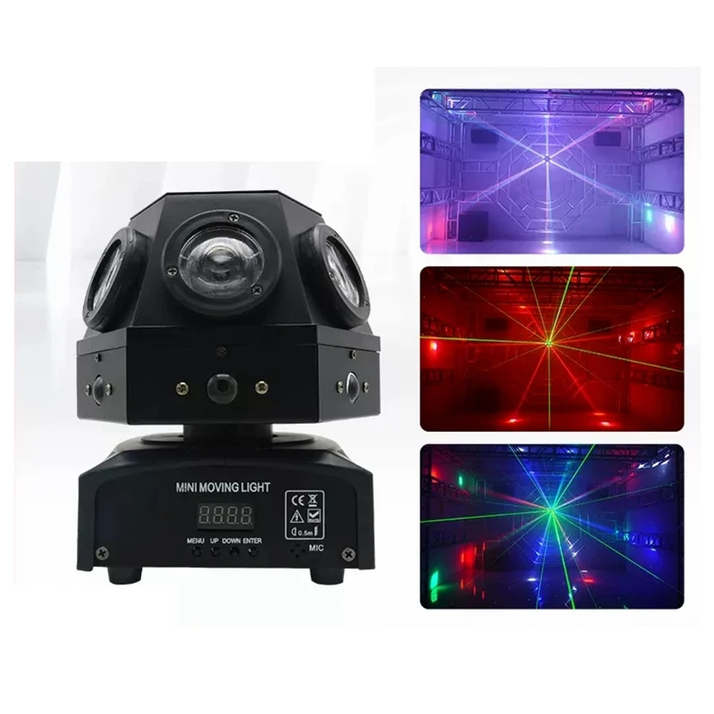 

DMX Mini RGBW Moving LED Light Mushroon Laser Ball Colorful Stage Lighting Disco KTV Bar Night Club