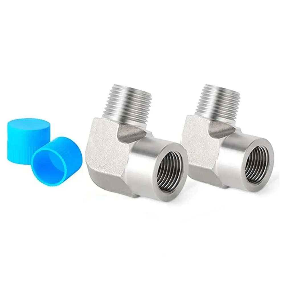 

2PCS 304 Stainless Steel 90 Degree Elbow 1/8 In NPT Male To 1/8 In NPT Female Pipe Connector Adapter