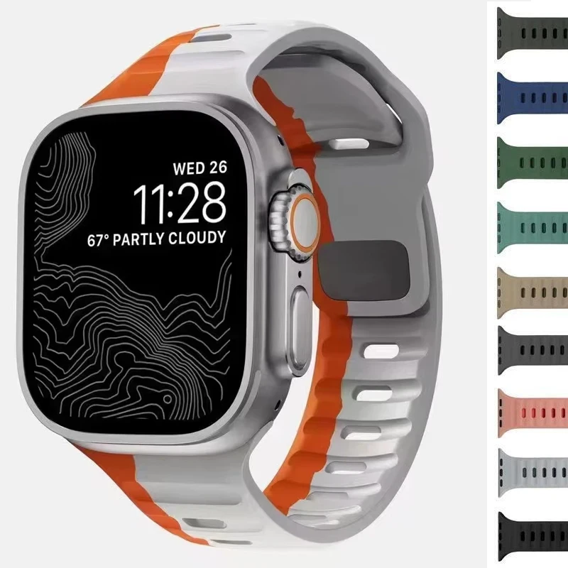 Silikonarmband für Apple Watch Serie 11 10 46 mm 45 mm 41 mm 38 42 44 40 mm Smartwatch-Band für Iwatch Ultra 2 3 49 mm Correa