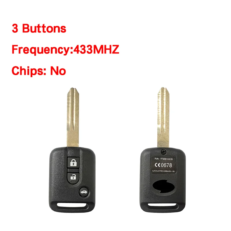 

CN010088 OEM FCC TFWB1G639 TFWB1G634 For Renault Samsung SM5 Remote Key 3 Buttons 433.92MHZ No Chip/7936 Chip