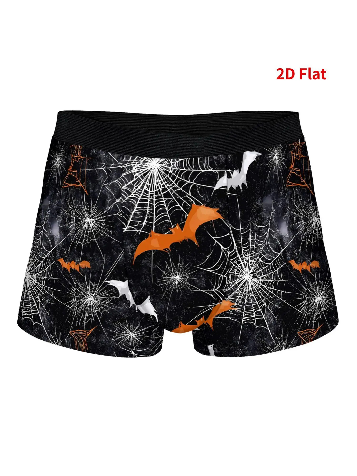 2D Print Design Spider Web Bats Halloween Men'S Novelty Underwear Funny Boxer Shorts Gift for Men