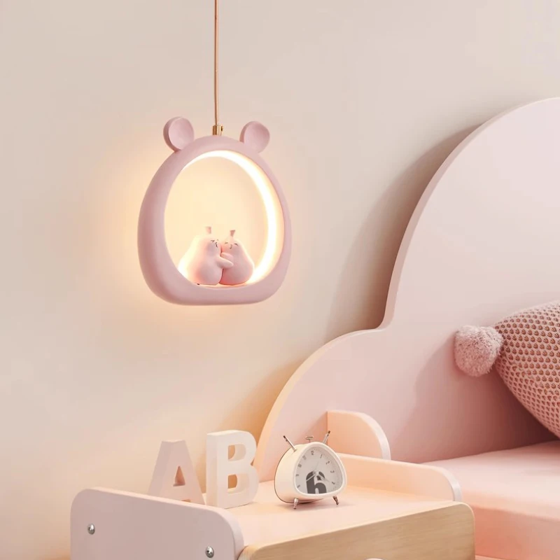 

Cute Cream Style Children's Room Pendant Lamps Warm Romantic Princess Room Nursery Boy Girl Bedroom Bedside Suspension Light LED