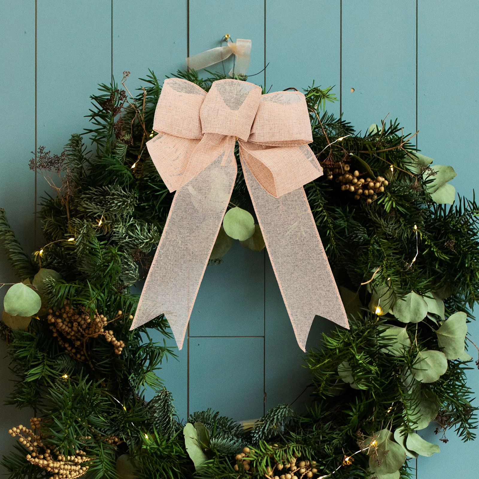 

4 Pcs Decorations Bow Gift Packaging Big Burlap Giant Make Beige Linen for Present