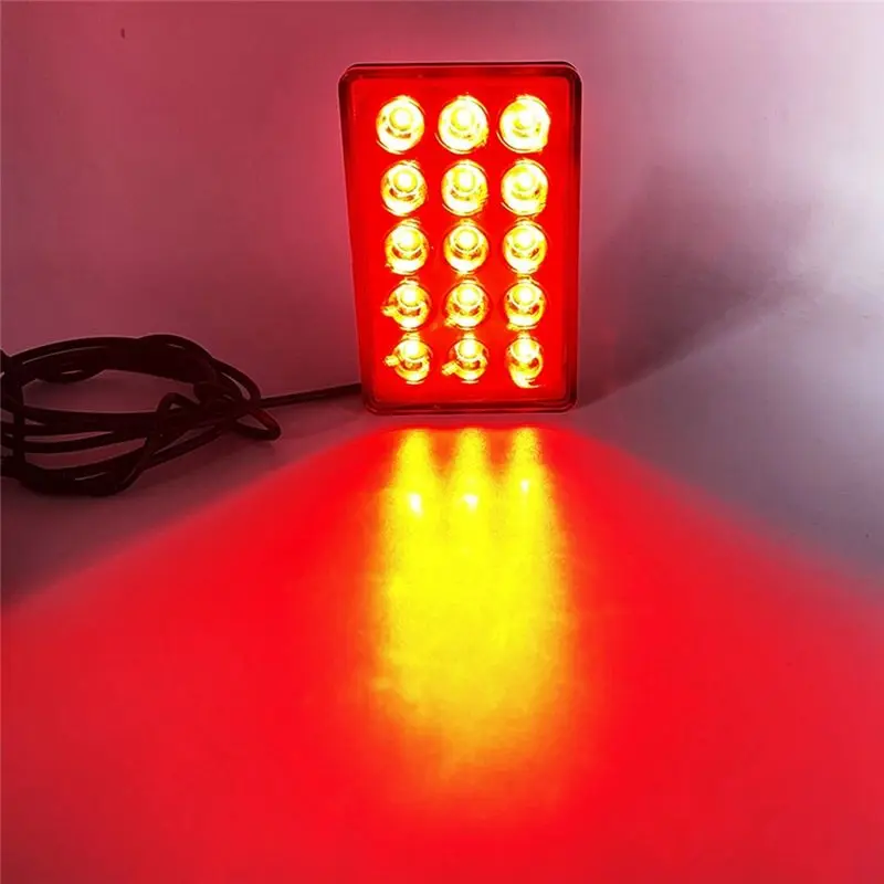 A71E-LED Car Brake Light 15LED F1 Style Universal Shell Pilot Light Car Rear Spoiler LED Brake Light Tail Light Red Shell