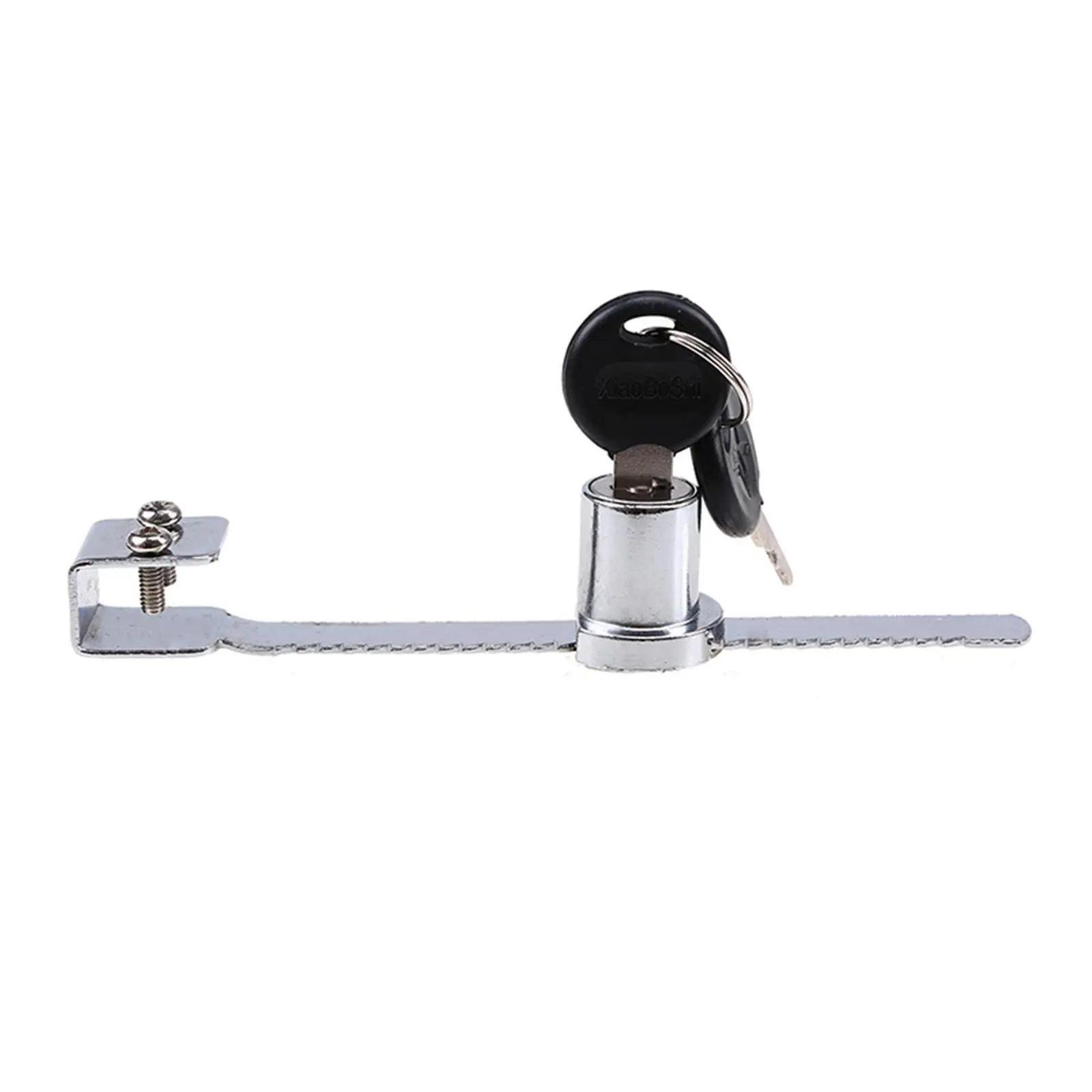 Showcase Display Case Lock with Two Keys for 2-6mm Thick Glass Polished Multifunctional Ratchet Lock Length 14.3cm