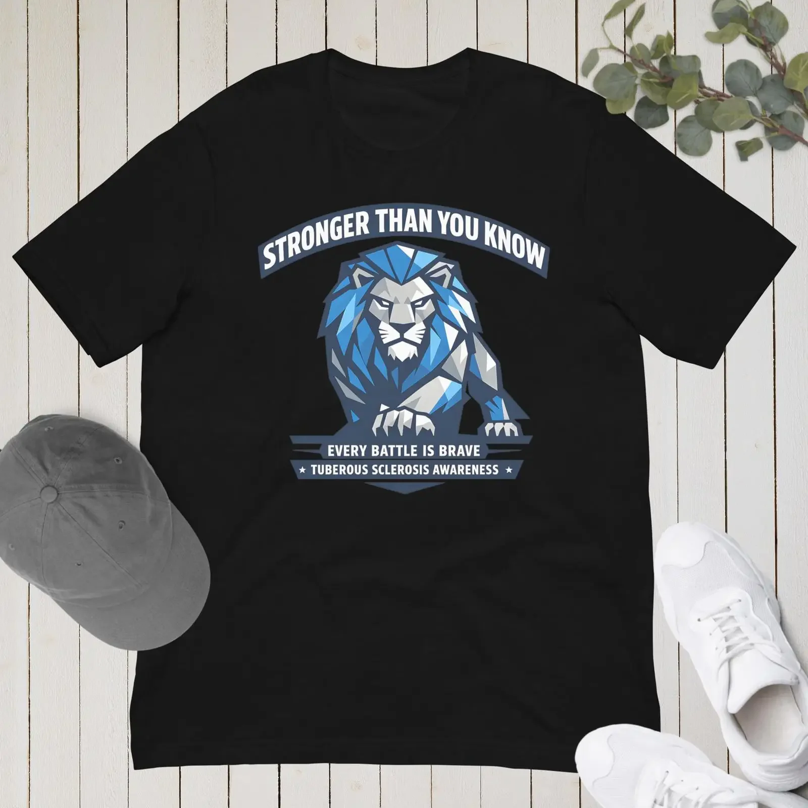Tuberous Sclerosis T Shirt Lion Awareness Strength Charity SupporT vintage Washed Soft Stylish Stretched Slightly homme graphic