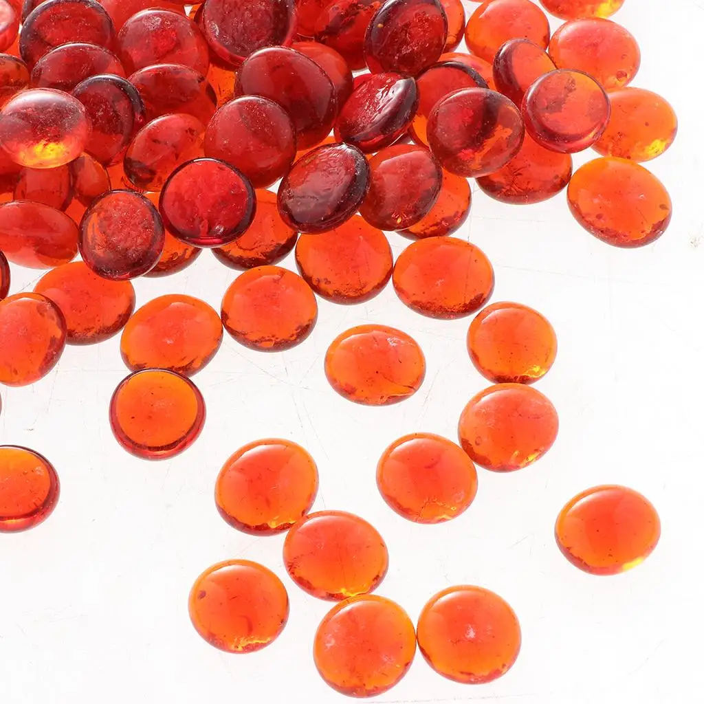 

Glass Marble Balls Flat Beads Pebbles Aquarium Decor Rocks for Vase Filler Jewelry Photography Background