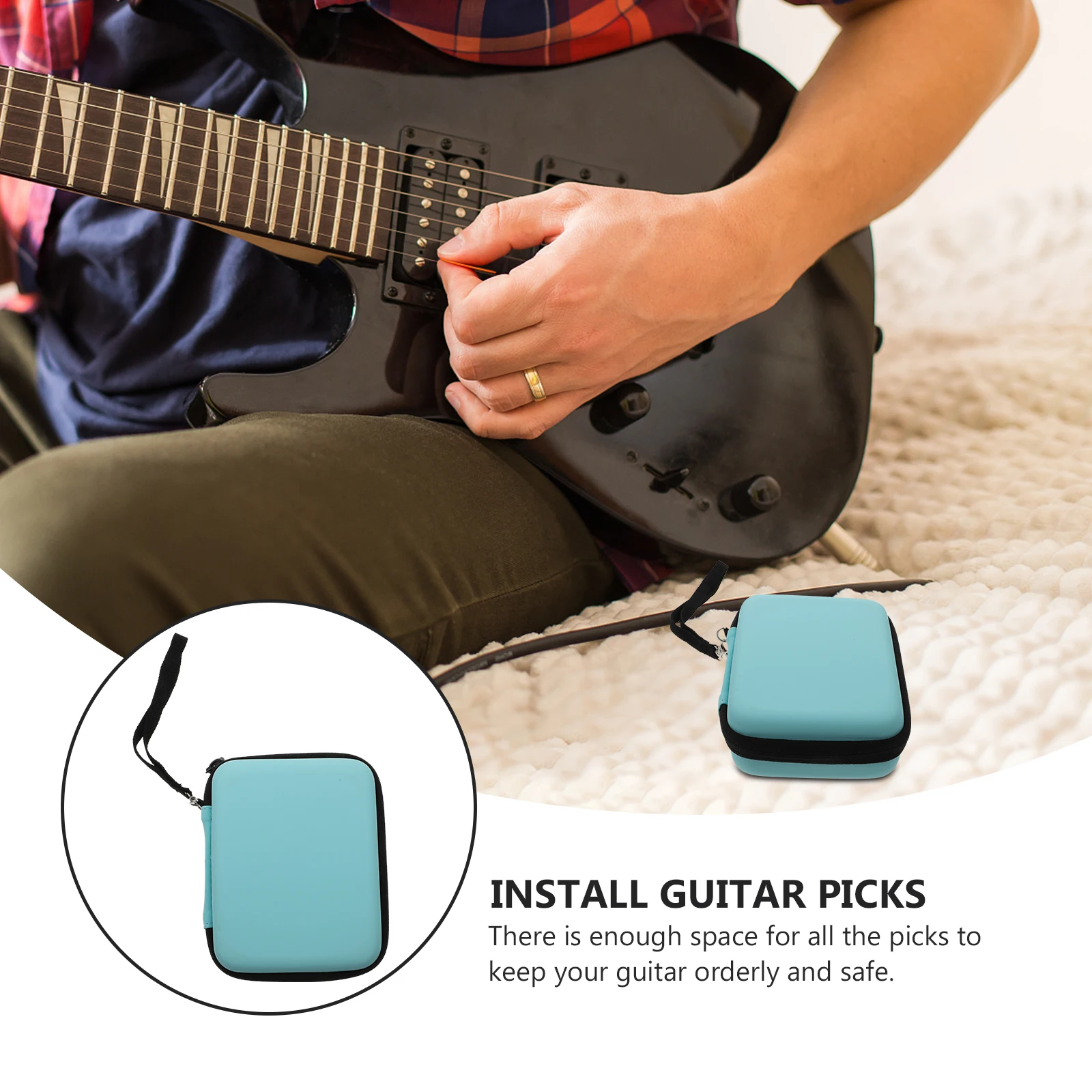 

Pick Storage Bag Guitar Container Holder Case Cotton Picks Bags Zipper Box Organizer