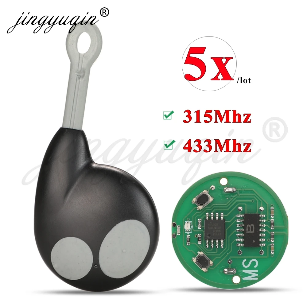 

Jingyuqin 5 шт. 315 МГц 433 МГц ASK автомобильный пульт дистанционного управления для Toyota VIOS Cobra будильник Globe 1046 3193 7777 7928 8188 подходит для VW Honda