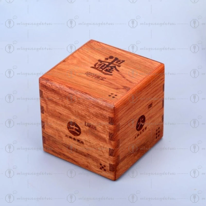 Five Elements Mechanism Box Solid Wood Puzzle Box Chinese Traditional Mortise and Tenon Crafts Gift for Family and Friends