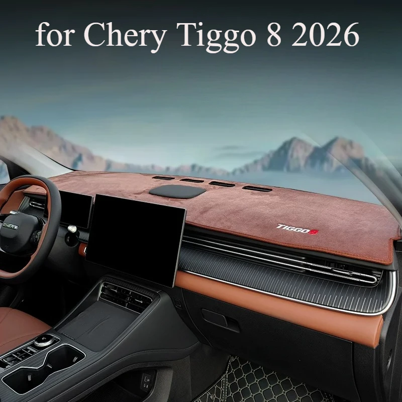 Dashboard Sun Shade Cover for Chery Tiggo 8 2026 - Anti-Glare Dash Mat Leather Instrument Panel Protector, Heat Shield, Non-Slip