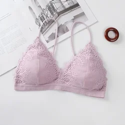 Women Lace Bra Push Up Bra Sexy Lingerie Floral Lace Brassiere Seamless Underwear Wireless Bralette Ultra-thin Bras For Women