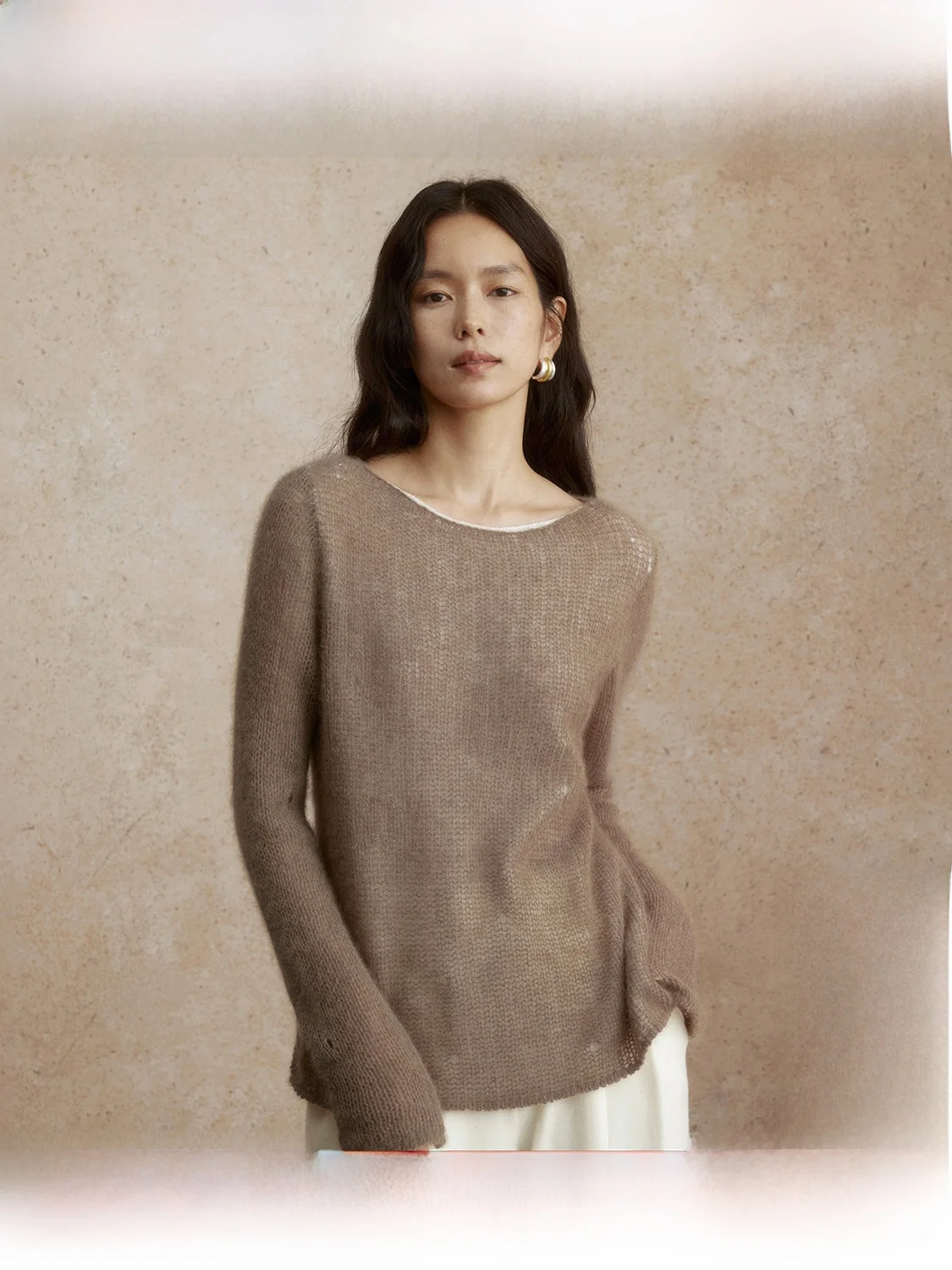 

Свободный женский вязаный свитер ZhiZhi Spring Order Pine, повседневный, на одно плечо, шерстяной, зимний, модный, простой, с длинным рукавом