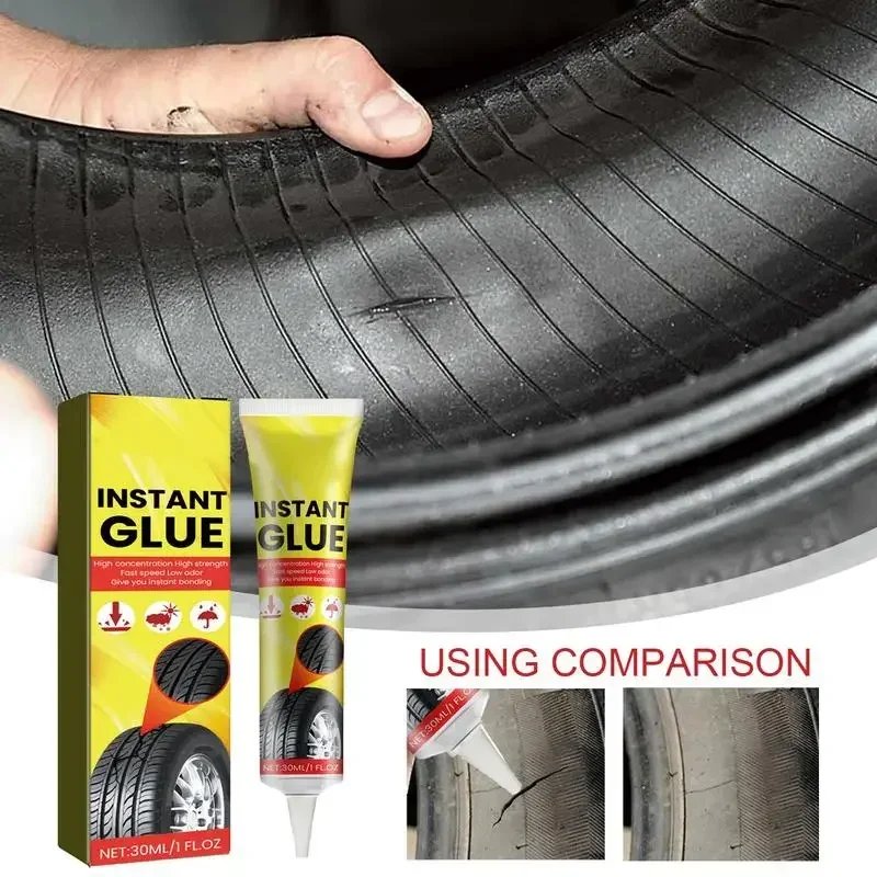 Tire Repair Black Glue Liquid Strong Rubber Wear-resistant Non-corrosive Adhesive Instant Bond Leather