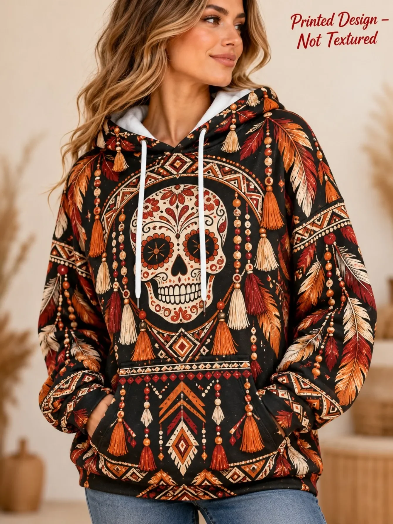 Women Baked With Love Christmas Hoodie, Gingerbread Cookie Rolling Pin Plaid Holly Print Oversized Winter Hooded Sweatshirt