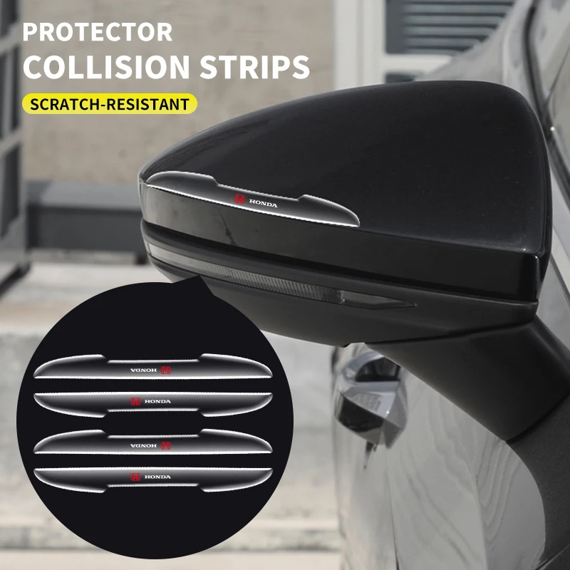 

4pcs Transparent Car Door Anti-Collision Rubber Strips Bumper Guard Protector Sticker for Honda TYPER Civic XR-V HR-V Accord