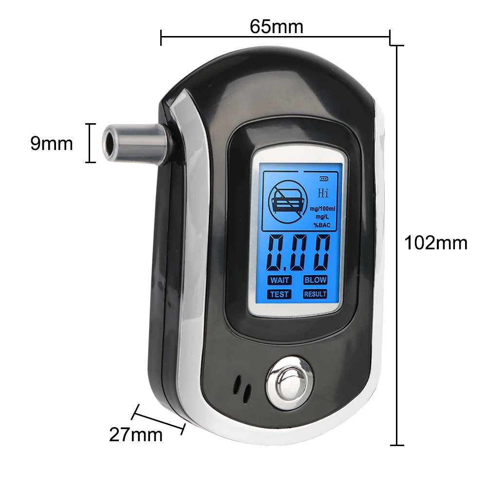 LCD Screen Manual AT6000 Mini Digital Breath Alcohol Tester Breath Drunk Driving Analyzer