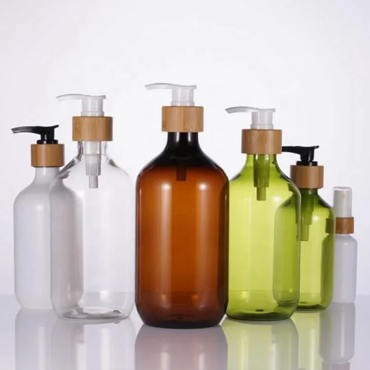 Dozownik do balsamu bambusowego do recyklingu Drewniana nakrętka Butelki kosmetyczne w górę i w dół Zamknięta bambusowa pompa dozująca balsam