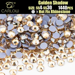 CARLOW Top Quality Multi-size Golden Shadow Hot Fix Rhinestones Flat Back Iron Stones for Clothes Decorations Hotfix-058