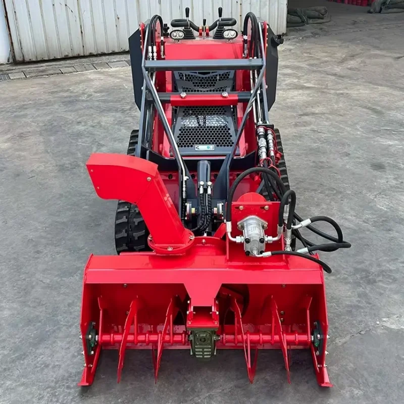 البيع المباشر منفاخ قاذف الثلج Snowplow مكنسة الثلج لـ DRT450 Mini Skid Steer Loader Front End