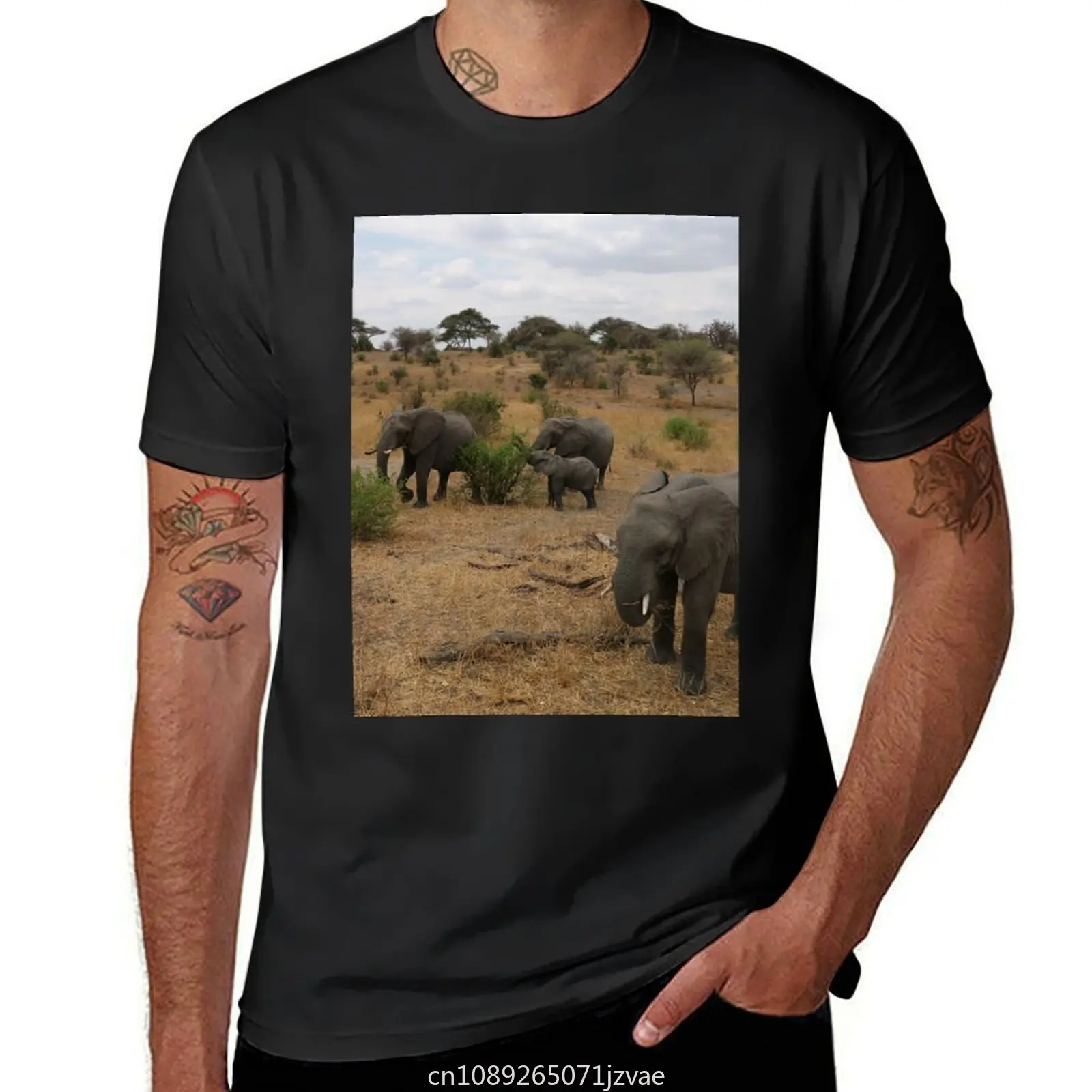 Africa, Tanzania, animals, elephants, photography, BebiCervin T-Shirt new edition plus sizes graphics men clothes