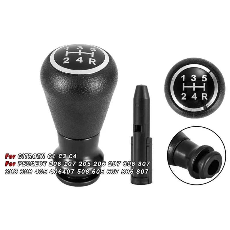 

5-Speed Gear Shift Knob for Peugeot 206/307 & Citroen - Manual Transmission Shifter Handle, Durable Car Cockpit Gear Lever Part