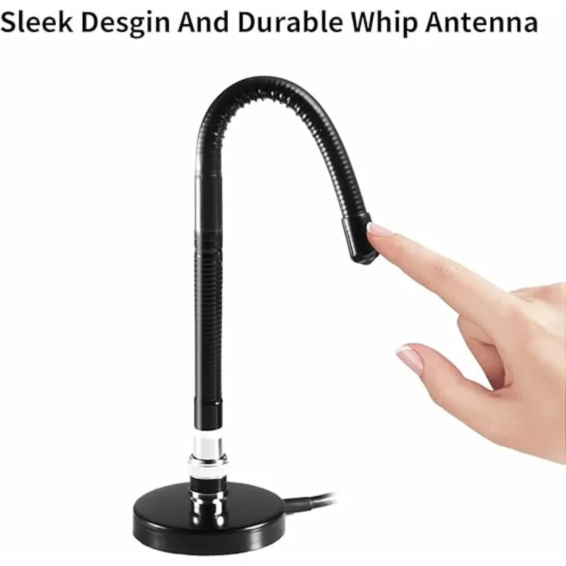 27cm CB Antenna 27MHz CB Radio Antenna Soft Whip Magnetic Base RG58 BNC Extension Cable UHF PL-259 Male Connector Adapter